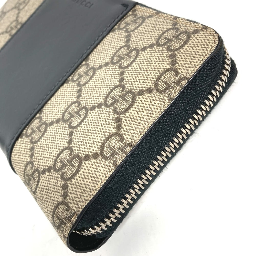 GUCCI Long Wallet Purse 451249 PVC leather beige GG Supreme Long wallet Women Used Authentic