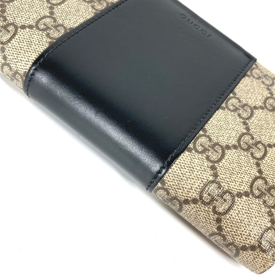 GUCCI Long Wallet Purse 451249 PVC leather beige GG Supreme Long wallet Women Used Authentic