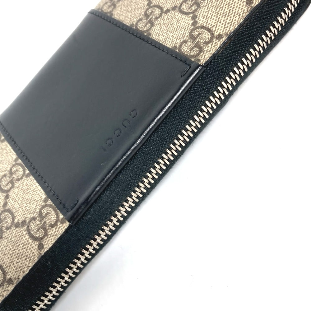 GUCCI Long Wallet Purse 451249 PVC leather beige GG Supreme Long wallet Women Used Authentic
