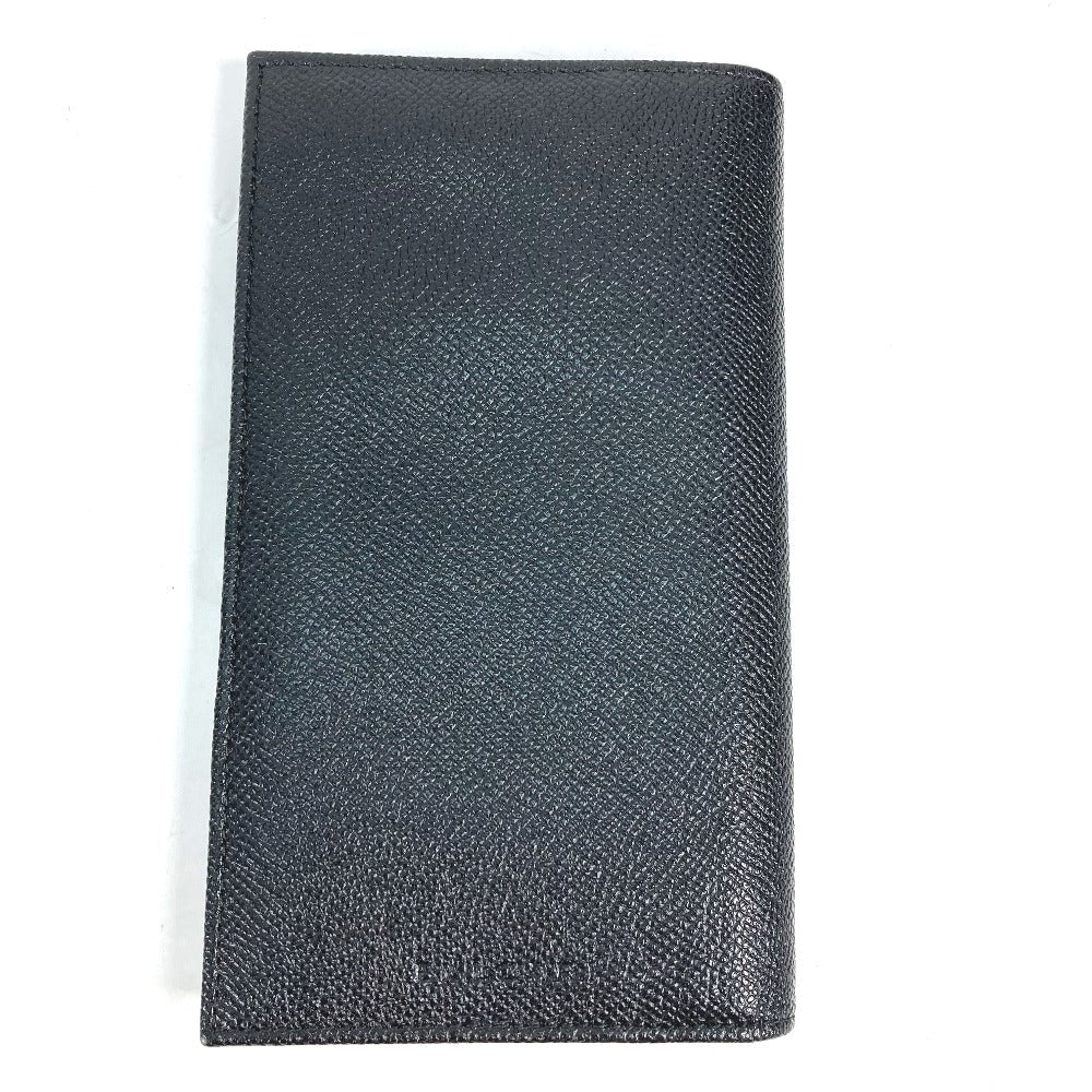 BVLGARI Long Wallet Purse leather black Long wallet logo mens Used Authentic