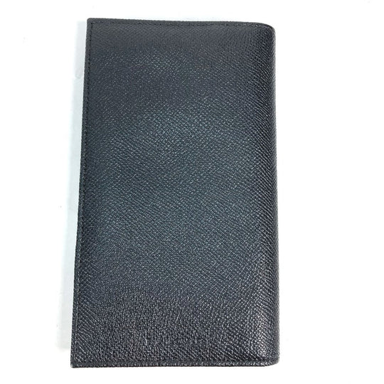 BVLGARI Long Wallet Purse leather black Long wallet logo mens Used Authentic