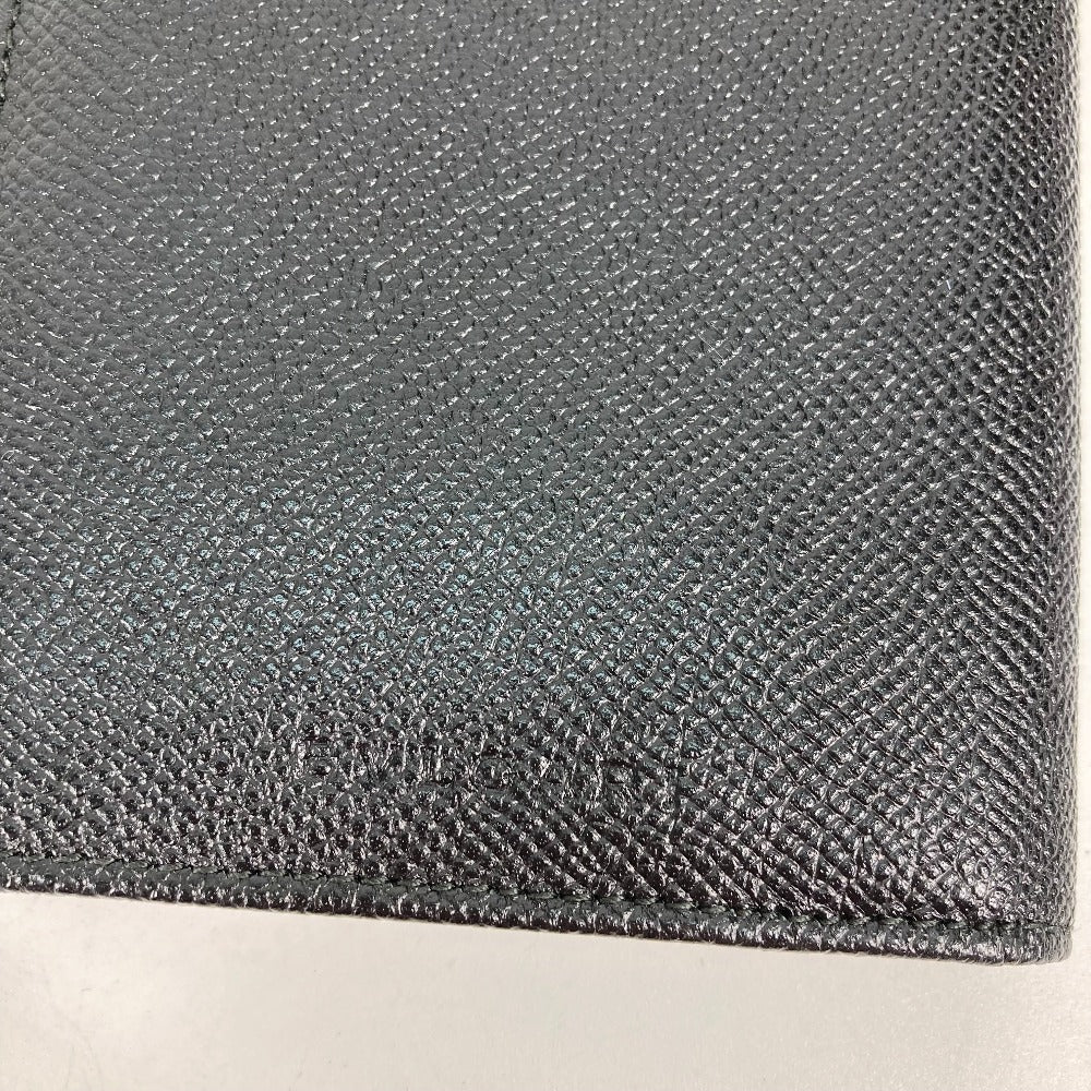 BVLGARI Long Wallet Purse leather black Long wallet logo mens Used Authentic