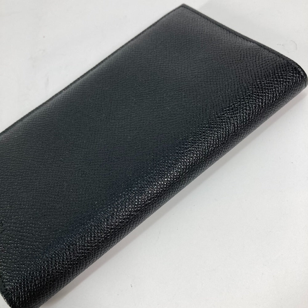 BVLGARI Long Wallet Purse leather black Long wallet logo mens Used Authentic