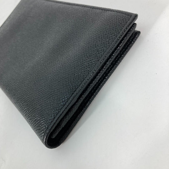 BVLGARI Long Wallet Purse leather black Long wallet logo mens Used Authentic