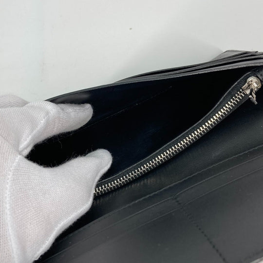 LOEWE Long Wallet Purse leather black Long wallet puzzle mens Used Authentic