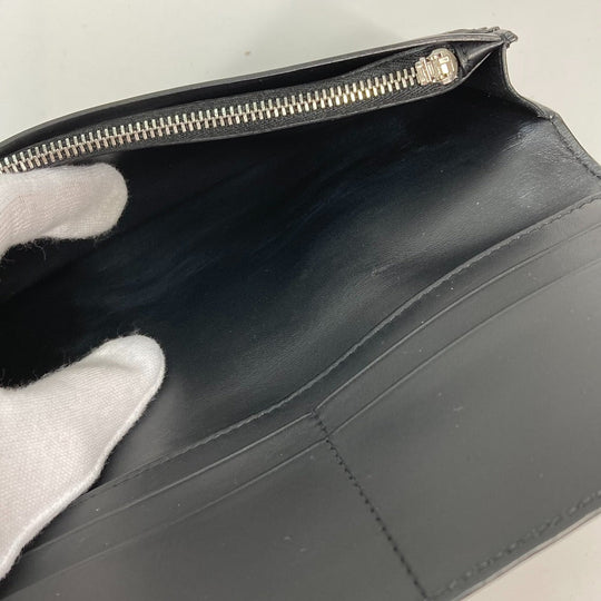 LOEWE Long Wallet Purse leather black Long wallet puzzle mens Used Authentic