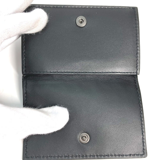 BOTTEGAVENETA Trifold wallet 515385 leather black INTRECCIATO mens Used Authentic