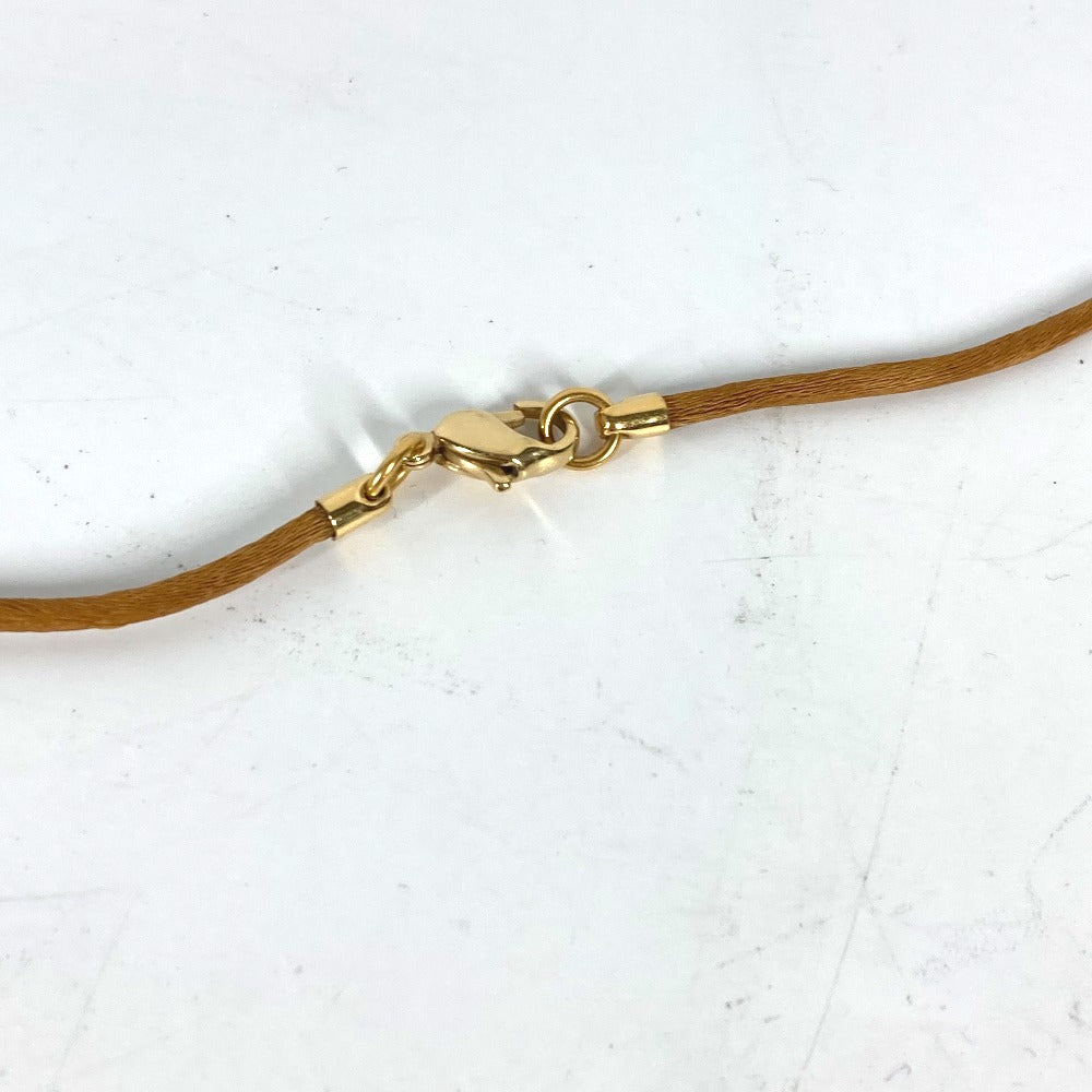 HERMES Necklace Leather, Metal gold Accessories Serie logo round
