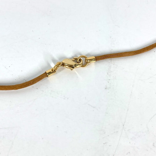 HERMES Necklace Leather, Metal gold Accessories Serie logo round