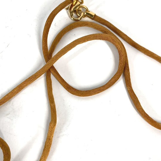 HERMES Necklace Leather, Metal gold Accessories Serie logo round