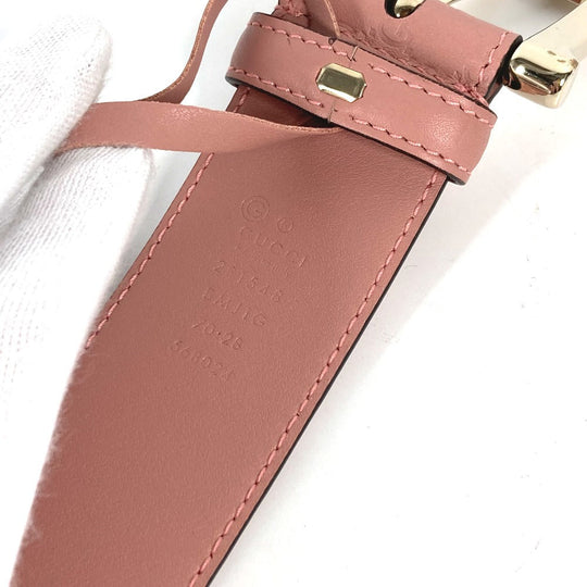 GUCCI belt 281548 leather pink Micro Gucci Shima GG Women 70 Used Authentic