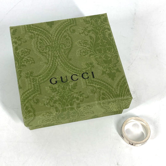 GUCCI Ring 702766 AG925 Silver Adidas adidas collaboration Engraving Wide Ring mens 21 Used Authentic