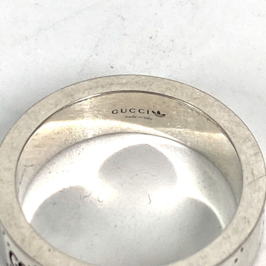 GUCCI Ring 702766 AG925 Silver Adidas adidas collaboration Engraving Wide Ring mens 21 Used Authentic