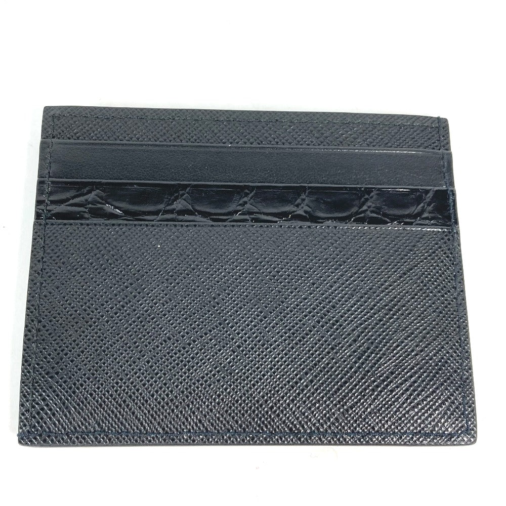 PRADA Card Case 2MC223 Safiano leather black logo mens Used Authentic