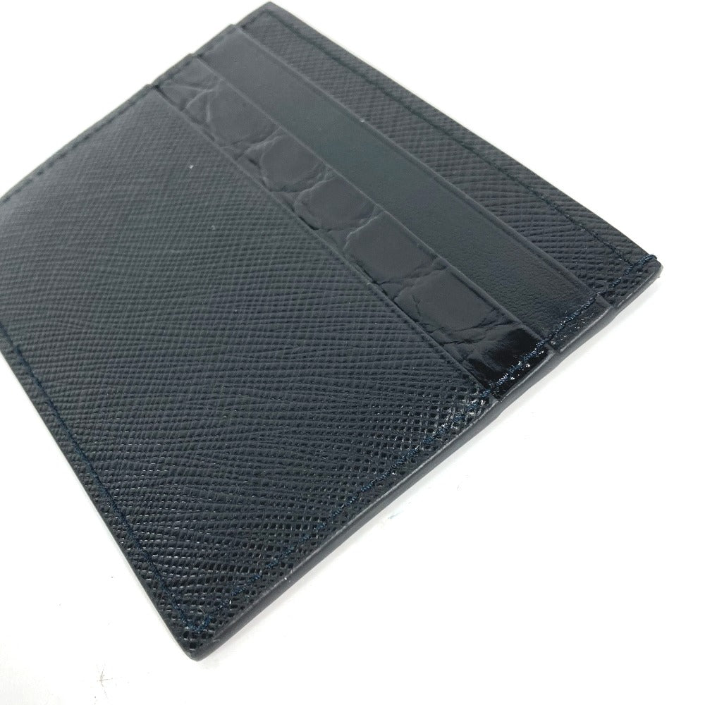 PRADA Card Case 2MC223 Safiano leather black logo mens Used Authentic