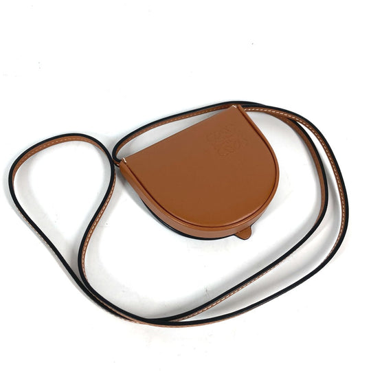 HERMES Necklace Leather, Metal gold Accessories Serie logo round Women Used Authentic