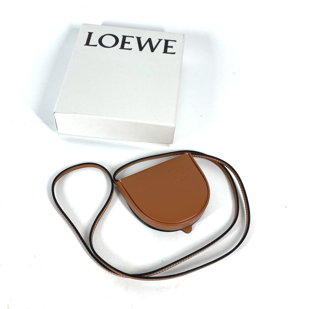 HERMES Necklace Leather, Metal gold Accessories Serie logo round Women Used Authentic