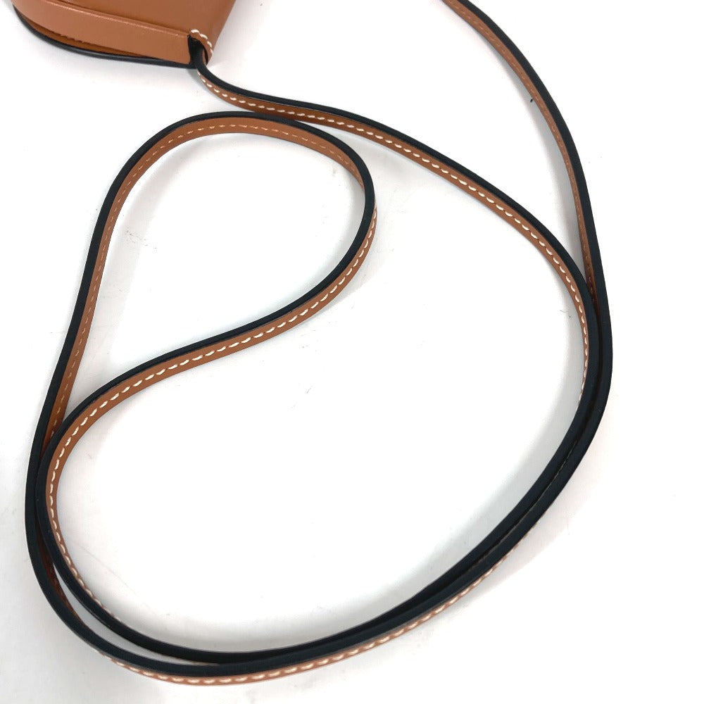 HERMES Necklace Leather, Metal gold Accessories Serie logo round Women Used Authentic