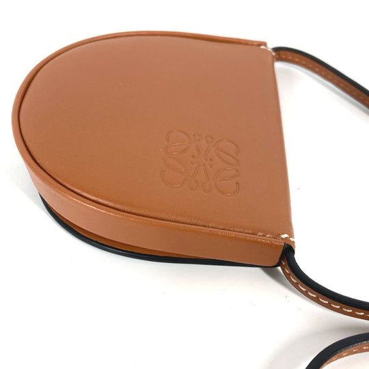 HERMES Necklace Leather, Metal gold Accessories Serie logo round Women Used Authentic