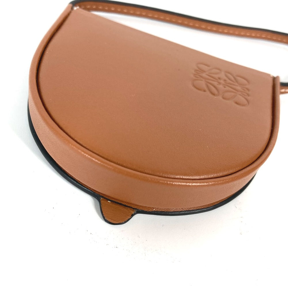 HERMES Necklace Leather, Metal gold Accessories Serie logo round Women Used Authentic