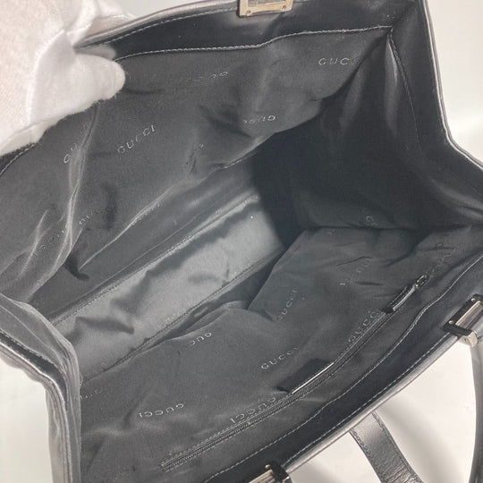 GUCCI Shoulder Bag 002 1064 Leather / nylon black Jackie line Women Used Authentic