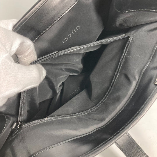 GUCCI Shoulder Bag 002 1064 Leather / nylon black Jackie line Women Used Authentic