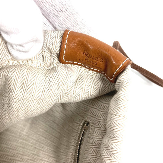 HERMES Pouch Toile Chevron Vaubarenia beige Foolby 25