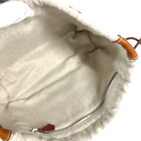 HERMES Pouch Toile Chevron Vaubarenia beige Foolby 25