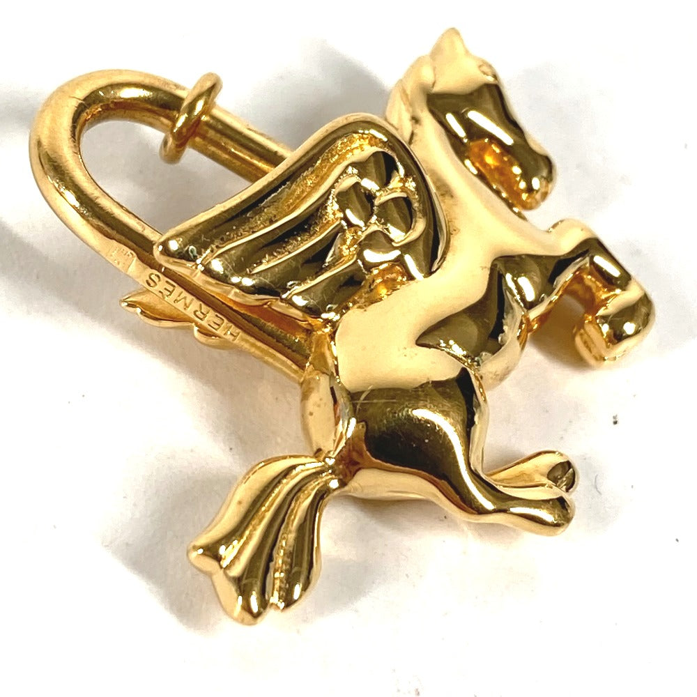 HERMES Pendant top Gold Plated gold Cadena Pegasus Women Used Authentic