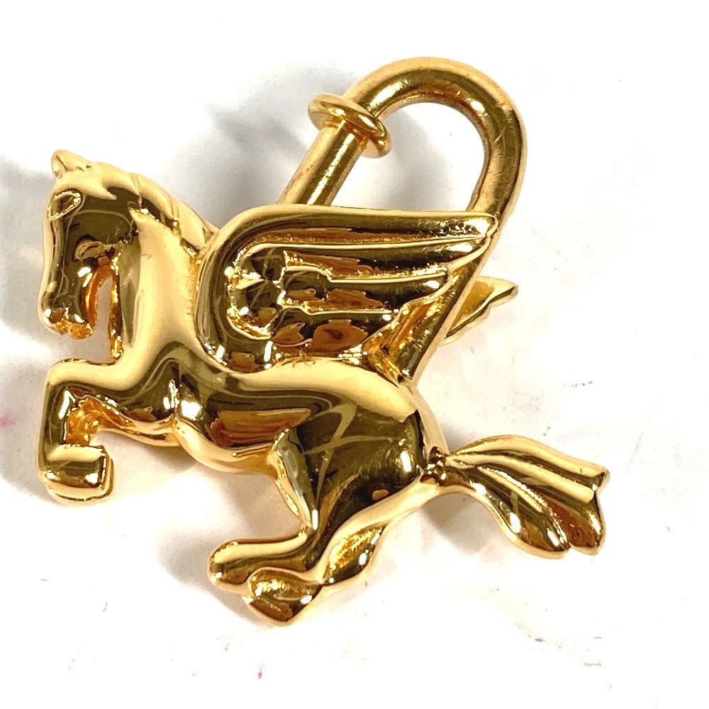 HERMES Pendant top Gold Plated gold Cadena Pegasus Women Used Authentic