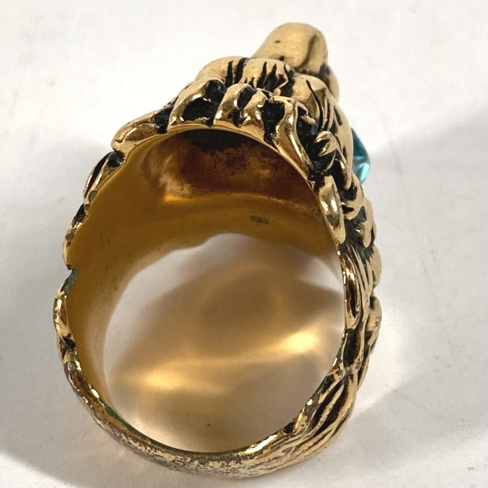 GUCCI Ring 402763 metal gold Lion Animal Lion with Stone Women 19 Used Authentic