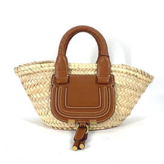 Chloe Tote Bag Straw, Leather beige handbag bag MARCIE
