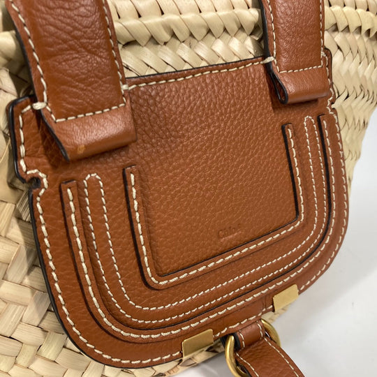 Chloe Tote Bag Straw, Leather beige handbag bag MARCIE