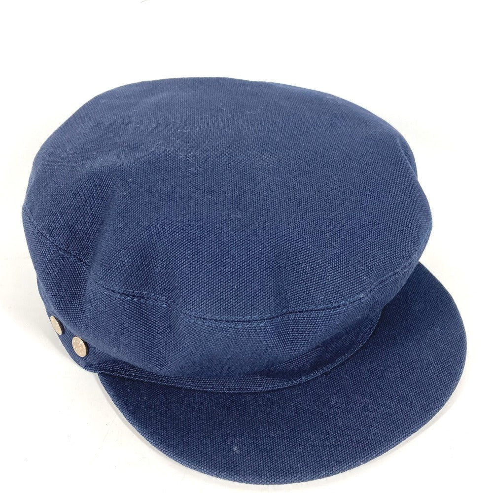 HERMES cap cotton Navy hat Kabul Serie Button 57