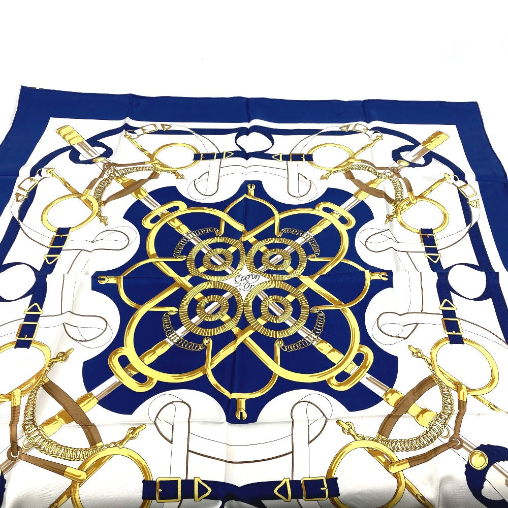 HERMES scarf silk Red The Evolution of Horse-Drawn Carriages Carre90 Women Used Authentic