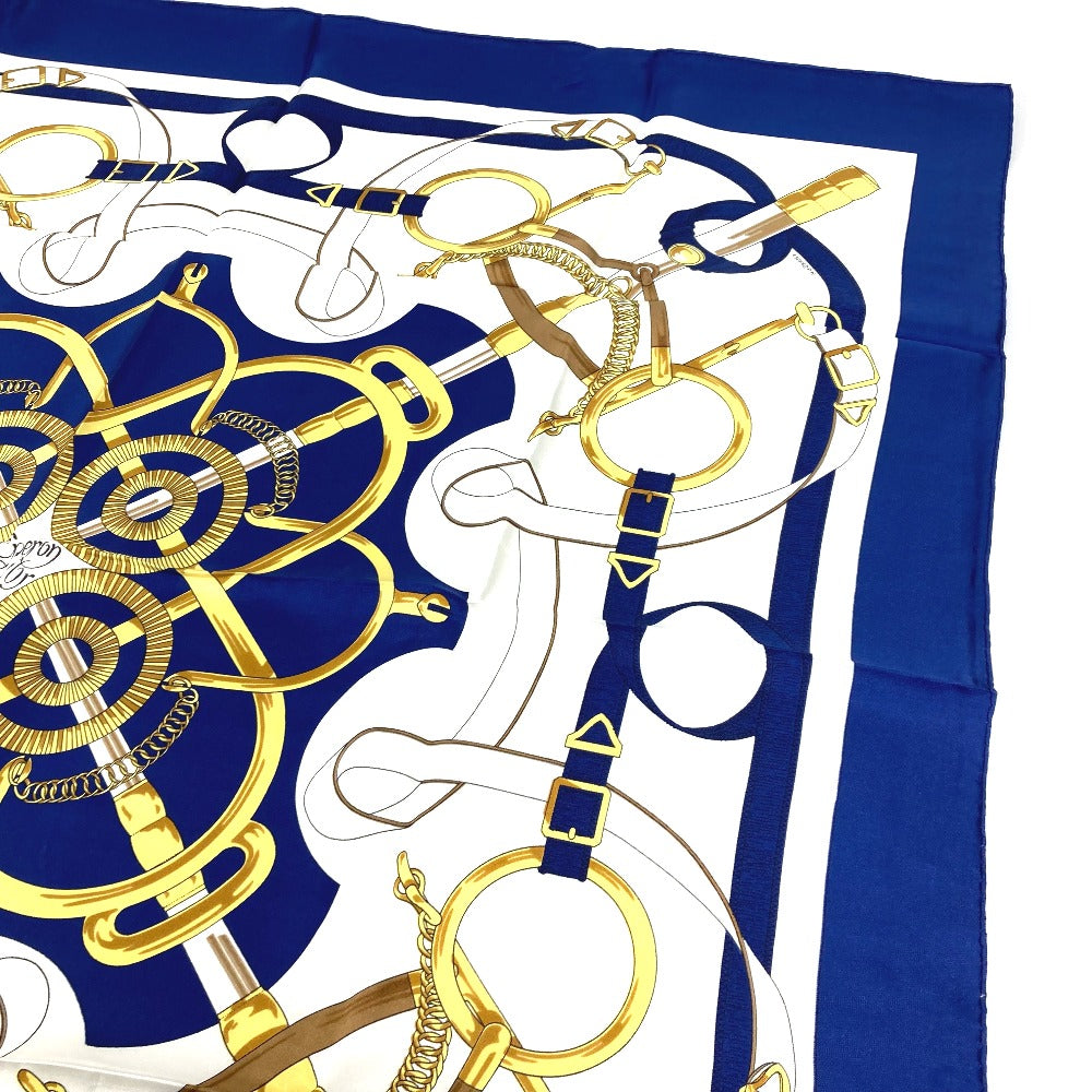 HERMES scarf silk Red The Evolution of Horse-Drawn Carriages Carre90 Women Used Authentic
