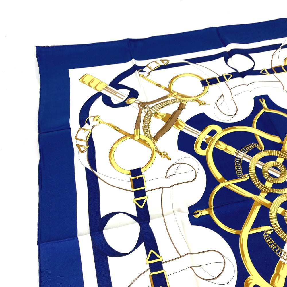 HERMES scarf silk Red The Evolution of Horse-Drawn Carriages Carre90 Women Used Authentic