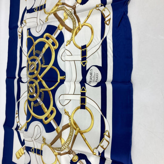 HERMES scarf silk Red The Evolution of Horse-Drawn Carriages Carre90 Women Used Authentic