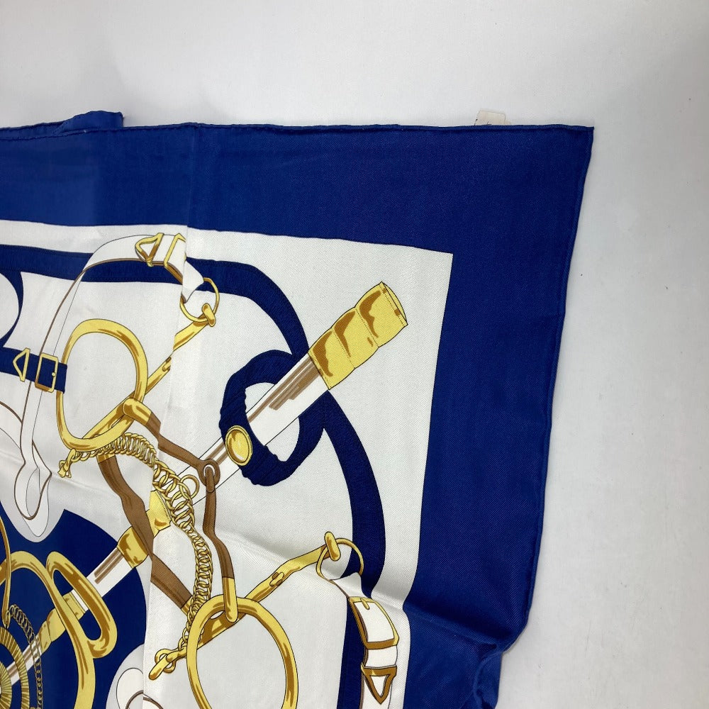 HERMES scarf silk Red The Evolution of Horse-Drawn Carriages Carre90 Women Used Authentic