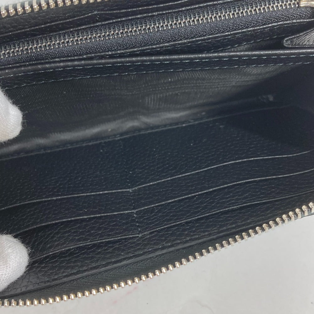 GUCCI Long Wallet Purse 771154 leather black Long wallet logo zip around wallet mens Used Authentic