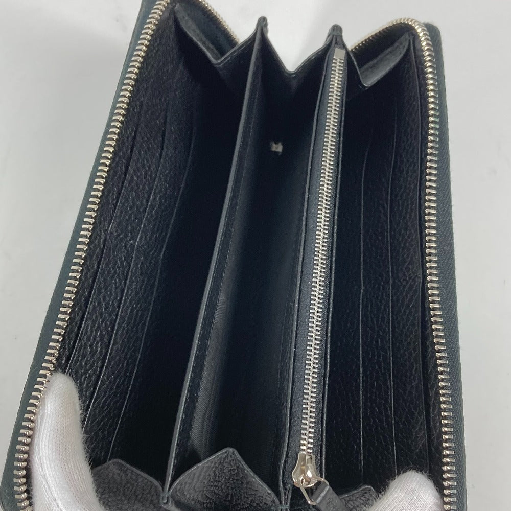 GUCCI Long Wallet Purse 771154 leather black Long wallet logo zip around wallet mens Used Authentic
