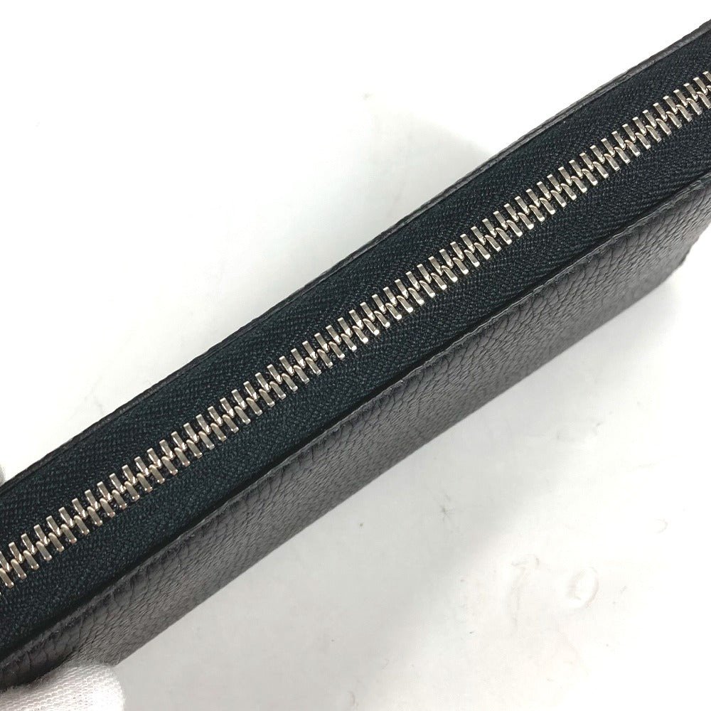 GUCCI Long Wallet Purse 771154 leather black Long wallet logo zip around wallet mens Used Authentic