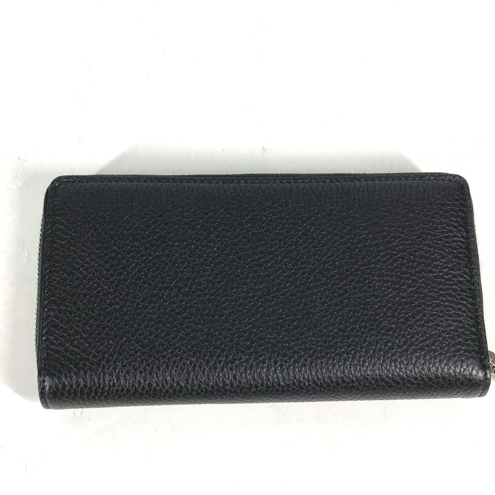 GUCCI Long Wallet Purse 771154 leather black Long wallet logo zip around wallet mens Used Authentic