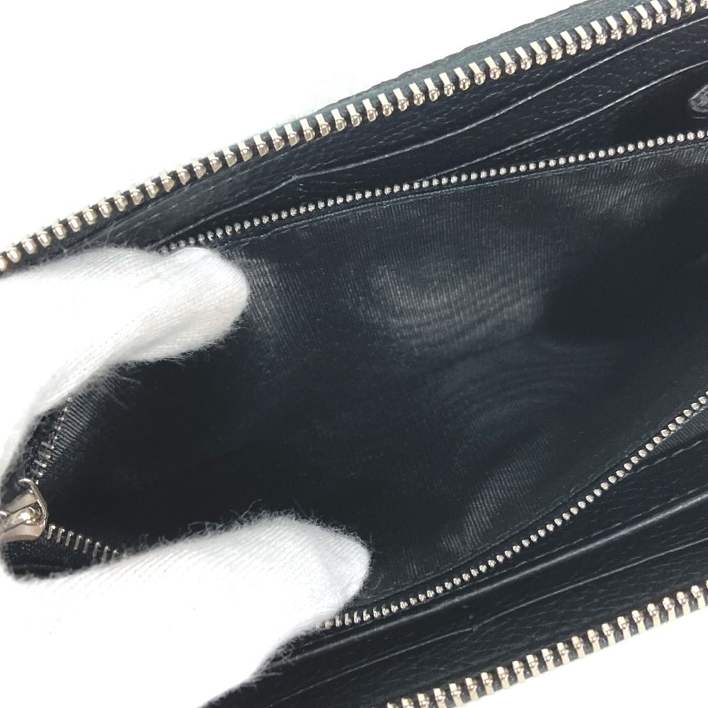 GUCCI Long Wallet Purse 771154 leather black Long wallet logo zip around wallet mens Used Authentic