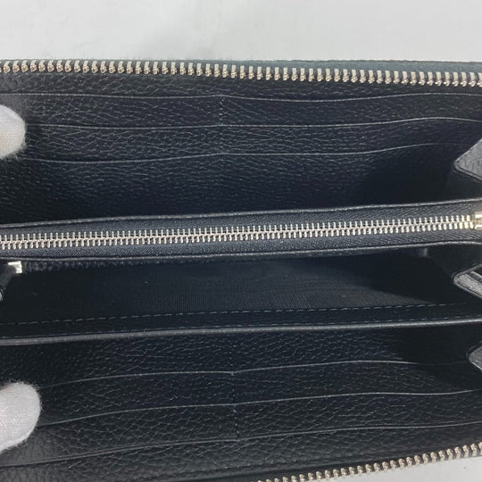GUCCI Long Wallet Purse 771154 leather black Long wallet logo zip around wallet mens Used Authentic