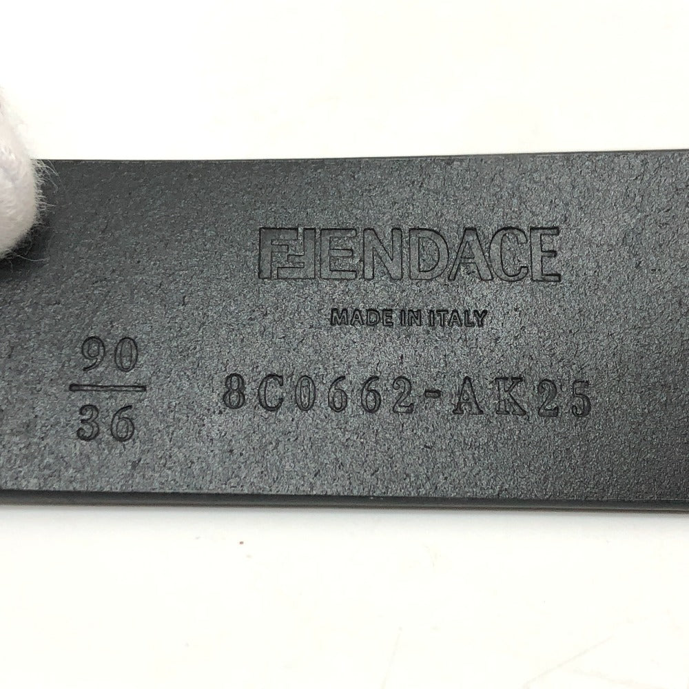 FENDI belt 8CO662 leather black Versace VERSACE collaboration FENDACE FENDACE mens 90 Used Authentic