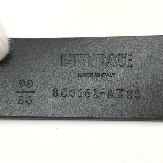 FENDI belt 8CO662 leather black Versace VERSACE collaboration FENDACE FENDACE mens 90 Used Authentic