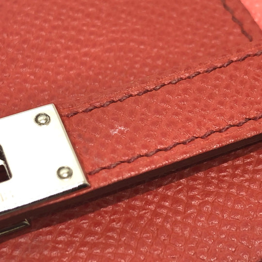 HERMES Long Wallet Purse Epsom pink Long wallet Kelly Wallet Flag Women Used Authentic