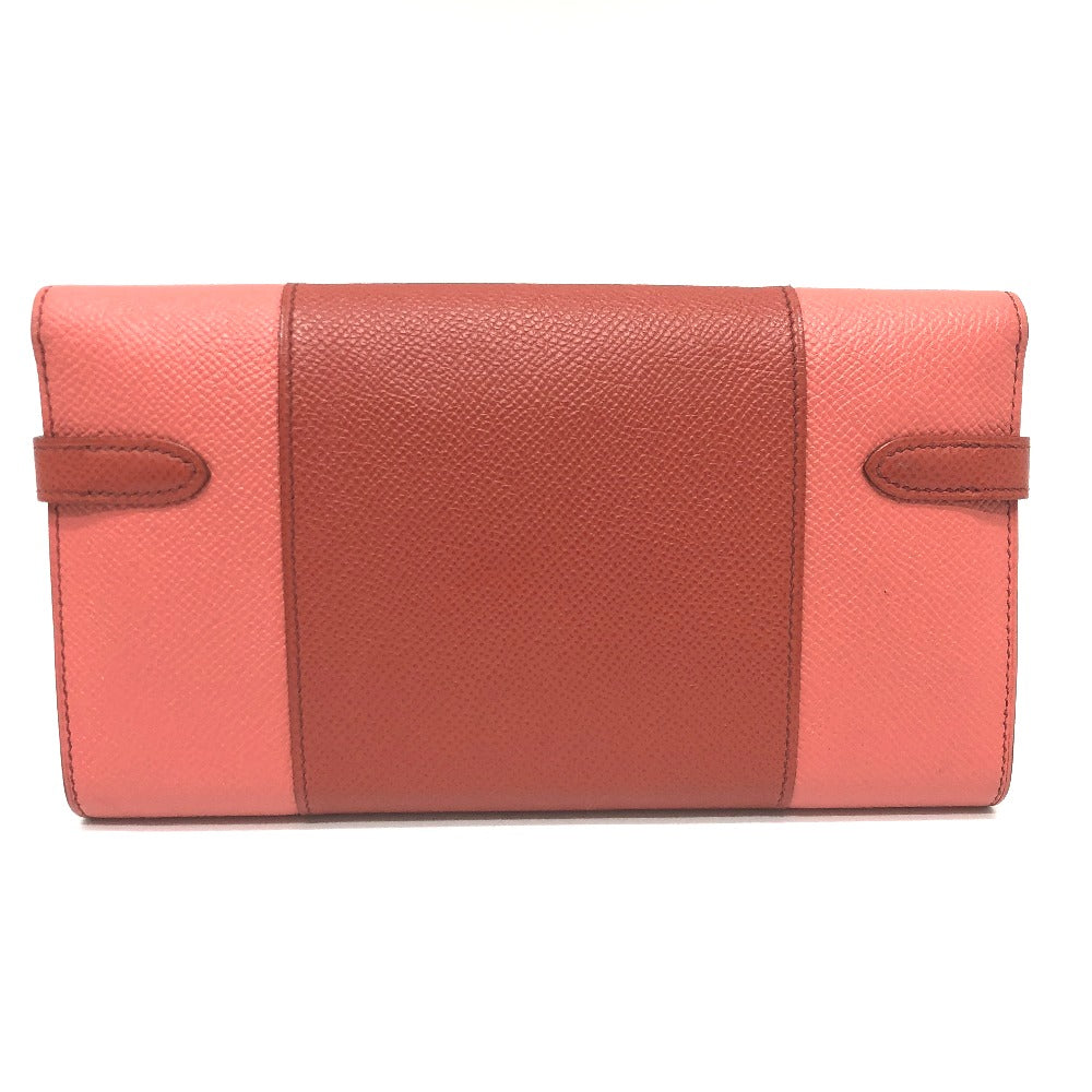HERMES Long Wallet Purse Epsom pink Long wallet Kelly Wallet Flag Women Used Authentic