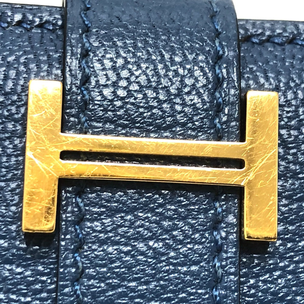 HERMES Long Wallet Purse Shave blue Long wallet Beansufla Women Secondhand Authentic